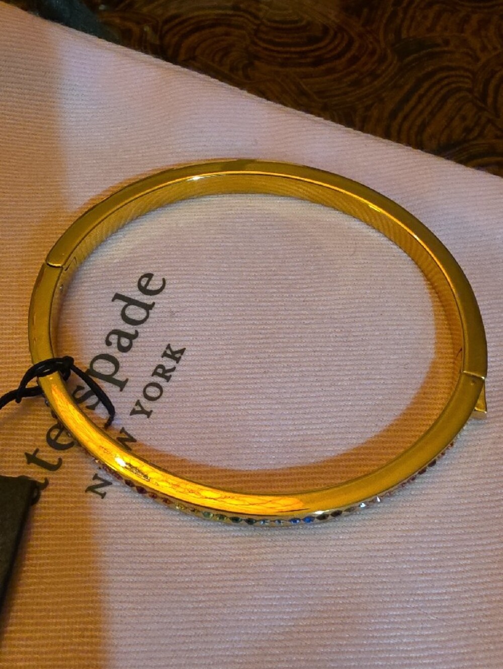 kate spade Gold-tone Rainbow Crystal Bangle Bracelet - Picture 3 of 5